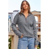 Dokotoo Women’s Sweaters 2026 Fall Winter Quarter Zip Ribbed Cable Knit(Medium Grey)