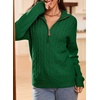 Dokotoo Women’s Sweaters 2026 Fall Winter Quarter Zip Ribbed Cable Knit(Mist Green)