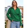 Dokotoo Women’s Sweaters 2026 Fall Winter Quarter Zip Ribbed Cable Knit(Mist Green)