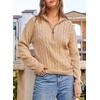 Dokotoo Women’s Sweaters 2026 Fall Winter Quarter Zip Ribbed Cable Knit(Parchment)