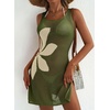Dokotoo Women’s Swimsuit Cover up Crochet Beach Floral Hollow Slit Dresses(Jungle Green)
