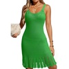 Dokotoo Swimsuit Coverup for Women Crochet Flowy Beach Dresses Bathing Suit Cover Up Cruise Outfits Resort Wear(Green)