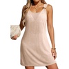 Dokotoo Swimsuit Coverup for Women Sheer Beach Cover Up Dress(Beige)