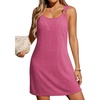 Dokotoo Swimsuit Coverup for Women Sheer Beach Cover Up Dress(Rose)