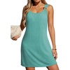 Dokotoo Swimsuit Coverup for Women Sheer Beach Cover Up Dress(Turquoise)