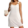 Dokotoo Swimsuit Coverup for Women Sheer Beach Cover Up Dress(White)