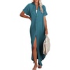 Dokotoo Womens Long Cardigans Swimsuit Cover Ups Summer Beach Dress(Blue 2)