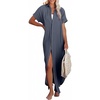 Dokotoo Womens Long Cardigans Swimsuit Cover Ups Summer Beach Dress(Dark Grey)