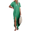 Dokotoo Womens Long Cardigans Swimsuit Cover Ups Summer Beach Dress(Green 02)