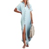 Dokotoo Womens Long Cardigans Swimsuit Cover Ups Summer Beach Dress(Light Blue)