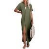 Dokotoo Womens Long Cardigans Swimsuit Cover Ups Summer Beach Dress(Moss Green)