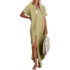 Dokotoo Womens Long Cardigans Swimsuit Cover Ups Summer Beach Dress(Pear Green)