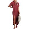 Dokotoo Womens Long Cardigans Swimsuit Cover Ups Summer Beach Dress(Red)