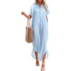 Dokotoo Womens Long Cardigans Swimsuit Cover Ups Summer Beach Dress(Sky Blue)