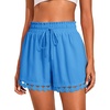 Dokotoo Womens Shorts Summer Elastic Waist Wide Leg Lace Beach Cover Ups(Sky Blue)