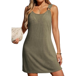 Dokotoo Swimsuit Coverup for Women Sheer Beach Cover Up Dress(Green)