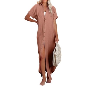 Dokotoo Womens Long Cardigans Swimsuit Cover Ups Summer Beach Dress(Brown)