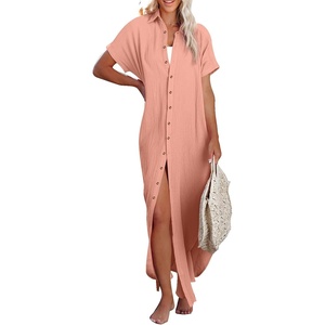 Dokotoo Womens Long Cardigans Swimsuit Cover Ups Summer Beach Dress(Gossamer Pink)