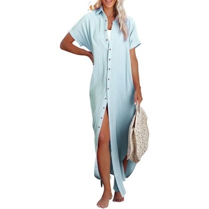 Dokotoo Womens Long Cardigans Swimsuit Cover Ups Summer Beach Dress(Light Blue)